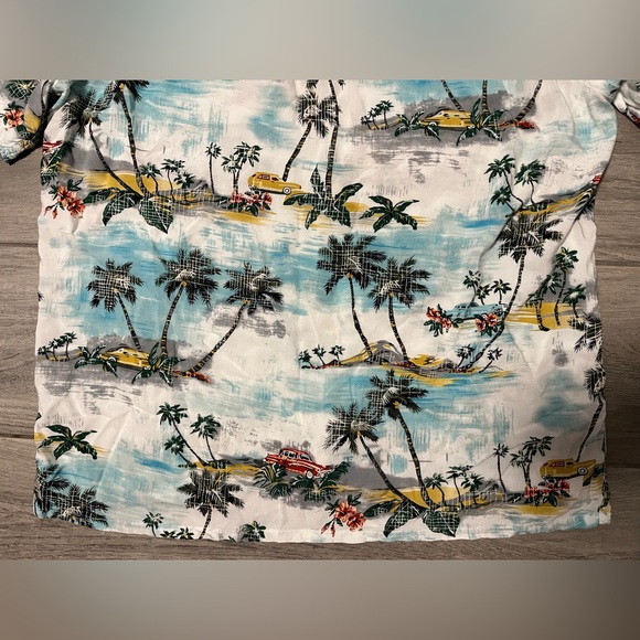 Campia Men’s Extra Large Hawaiian Beach Print Button Up Short Sleeve Shirt - Picture 13 of 13